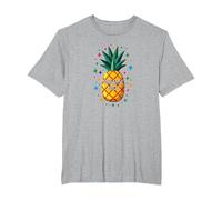 Pineapple Party Tropical Celebration Upside Down Fun T-Shirt, Men's Big and Tall, Heather Grey, 5X Tall