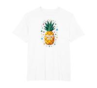 Pineapple Party Tropical Celebration Upside Down Fun T-Shirt, Men's Big and Tall, White, 4X Tall