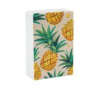 Pineapple Pattern Cigarette Case, Plastic Waterproof Shockproof, Airtight Push Open Cigarette Box, Capacity King Size Cigarette Holder, Portable Cigarette Container for Outdoor Travel Camping Office
