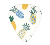 Pineapple Pattern Printed Guitar Picks,12 Pack Personalized Guitar Picks For Bass Acoustic Guitar Electric Guitar Includes 0.46mm/0.71mm/ 0.96mm