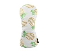 Pineapple Patterned Club Head, Adults & Kids Clubs, for Course, Travel Embroidery Driver Headcover Fariway Wood Cover Leather For Most Brand Baby Car Ramp (A, One Size)
