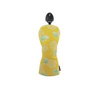 Pineapple Patterned Club Head, Adults & Kids Clubs, for Course, Travel Embroidery Driver Headcover Fariway Wood Cover Leather For Most Brand Baby Car Ramp (F, One Size)