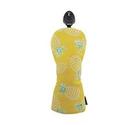 Pineapple Patterned Club Head, Adults & Kids Clubs, for Course, Travel Embroidery Driver Headcover Fariway Wood Cover Leather For Most Brand Baby Car Ramp (E, One Size)