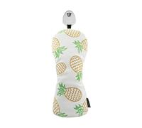 Pineapple Patterned Club Head, Adults & Kids Clubs, for Course, Travel Embroidery Driver Headcover Fariway Wood Cover Leather For Most Brand Baby Car Ramp (B, One Size)