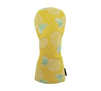 Pineapple Patterned Club Head, Adults & Kids Clubs, for Course, Travel Embroidery Driver Headcover Fariway Wood Cover Leather For Most Brand Baby Car Ramp (D, One Size)