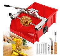 Pineapple Peeler, Semi-Automatic Stainless Steel, Adjustable Thickness, No Pulp Waste with Accessories