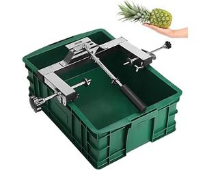 Pineapple Peeling Machine, Commercial Pineapple Peeler, Stainless Steel Pineapple Skinner, Adjustable Bracket, with Eyelet Removal Tool for Supermarket