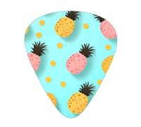 Pineapple Polka Dot Figure Printed guitar picks - three thicknesses: thin, medium and thick, suitable for electric guitar, bass and ukulele.