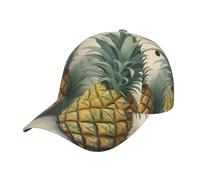 Pineapple Print Baseball Cap Adjustable Size,for Running Workouts Outdoor Travel Activities All Seasons Black, Black, One size