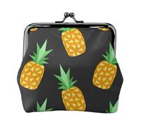 Pineapple. Print Compact Coin Purse 4.52 x 4.13in Cute Mini Wallet with Kiss Lock Waterproof Pouch