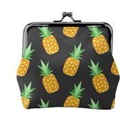 Pineapple Printing Small Travel Kit Wallet, Compact Pouch For Camping Adventures And Fishing Trips, Black, One Size, Art Deco