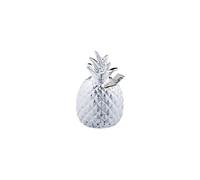 Pineapple Savings, Lockable Ceramic Money Box, 2 Keys, Tropical Piggy Bank, Silver, H x D: app. 16 x 9 cm