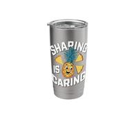 Pineapple Sharing is Caring Pineapples Furit Hawaiian Stainless Steel Insulated Tumbler