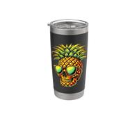 Pineapple Skull Cool Tropical Summer Vacation Beach Retro Stainless Steel Insulated Tumbler