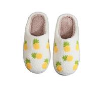 Pineapple Slippers Fruit Slippers Women Warm Fuzzy Slides Indoor Bedroom Slides Comfort Fit House Sliders Winter Home Sliders Slip On Anti Skid Slipper Yellow Pineapple Slipper