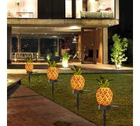 Pineapple Stake Lights Waterproof Garden Decor Solar Outdoor Lights Tropical Style Illumination for Pathway Walkway Backyard Garden Lighting