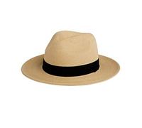 Pineapple&Star Hat Sun Straw Hat Fedora Hat Fine Braid Straw with UPF 50+ Removable Chin Strap (Large, Beige)