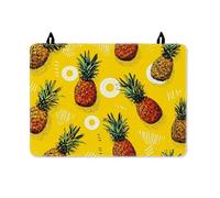 Pineapple Stove Top Cover for Electric Stove, Tropical Vibrant Circle Green Leaves Summer Yellow Rubber Non-Slip Rv Cover for Small Kitchen Spaces Rv Kitchen Decor 28x20 Inch