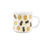 Pineapple Striped Enamel Mug - Purely Home Durable Hot Drinks Outdoor Cup For Picnics, Travel, Festivals, Hiking & Fishing