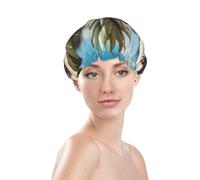 Pineapple Sunglasses Sand Beach Shower Cap for Women Reusable Bath Cap Upgrade Double Layers Bathing Hat Waterproof Elastic Bath Hair Caps for Women Ladies Spa Salon Hair Bath Hat