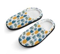 Pineapple Tropical Leaves Cute House Slippers Cotton Slipper Indoor Soft Shoes for Boys Girls