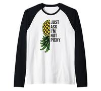 Pineapple Upside Down Swinger Ask Not Picky Funny Swinging Raglan Baseball Tee