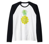 Pineapple Volleyball Ball Funny Fruit Beach Hawaii Hawaiian Raglan Baseball Tee