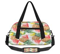Pineapple Watermelon Kids Overnight Duffle Bags for Girls Boys, Summer Fruit Lightweight Sports Gym Bag for Kids,Small Overnight Weekender Carry on Travel Bags Dance Bag, Pineapple Watermelon, 18.5L x