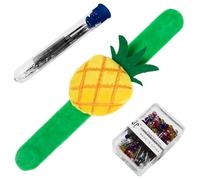 Pineapple Wrist Pin Cushion for Sewing, Snap Bracelet Wrist Bands Pincushion Organizer for Pins and Needles Include 80 Pearl Ballhead Pins and 18 Sewing Needles