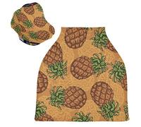 Pineapple Yellow Art Stretchy Baby Car Seat Cover,Canopy Nursing Covers,Soft Breathable Windproof Scarf Changepad for Winter Infant Breastfeeding Boys