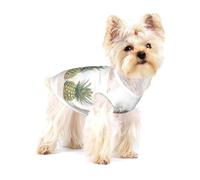 Pineapples On The Summer Beach Cotton Pet T-Shirt Sleeveless Stretchy Puppy Tshirts Pet Vest Soft For Small Pets