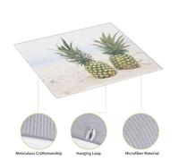 Pineapples On The Summer Beach Print Kitchen Counter Absorbent Dish Drying Mat Foldable Reusable Coffee Sink Rack Pad