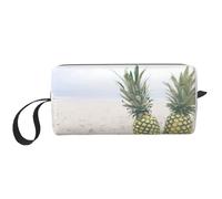 Pineapples on The Summer Beach Print Simple Organizer Pouch, Lightweight Travel Bag, Foam Padded Cosmetic Case