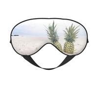 Pineapples On The Summer Beach Sleep Eye Mask Comfortable Eyes Hade for Sleeping,Light Blocking Sleep Mask with Adjustable Strap