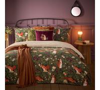 furn. Pineberry Forest Woodland Duvet Cover Set - Double - Multicolour