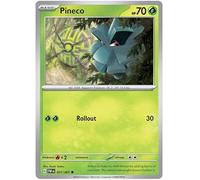 Pineco 001/091 Common Pokemon Card (SV 4.5 Paldean Fates) + 1x TitanCards® Toploader