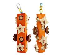 Pinecone Chew Toy for Parrots Safe Wood Beak Trimming and Entertainment Puzzle Block Foraging for Beak Grinding Parrots Chewing Wood Block