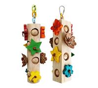 Pinecone Chew Toy for Parrots Safe Wood Beak Trimming and Entertainment Puzzle Block Foraging for Beak Grinding Parrots Chewing Wood Block