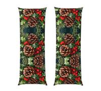 Pinecone Holly Berries Body Pillowcase 20x60-Ultra Soft Plush Long Pillow Cover with Hidden Zip for Sleeping
