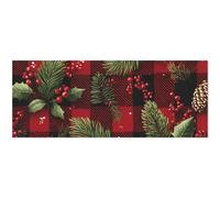 Pinecone Leaves Wrapping Paper 2 Pack Red Buffalo Plaid Waterproof Tear-Resistant PP Craft Paper for Christmas Thnaksgiving Birthdays Holiday Presents Decorations