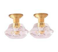 Pineeseatile 2Pcs Dollhouse Chandelier, Golden Mini Chandelier 1:12 Scale, Tiny Light for DIY Fairy Garden and Doll House Furniture Decoration, Mini Dollhouse