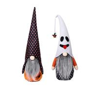 Pineeseatile 2Pcs Witch Gnomes Plush Halloween Decorations, Ghost Hat Swedish Tomte Elf Doll Halloween Decor Indoor Home Party Ornaments