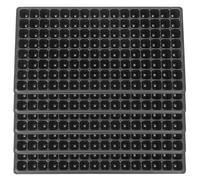 Pineeseatile 5PCS 200 Cell Plant Starter Trays, Reusable Black PVC Indoor Seed Trays, 53 cm x 28 cm x 3.6 cm