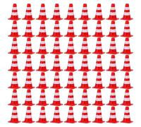 Pineeseatile 64Pcs Mini Traffic Cones, ABS Plastic Mini Cones for Model Scenes, Training, and Educational Play - Small Safety Cone for DIY Projects & Party Themes, Construction
