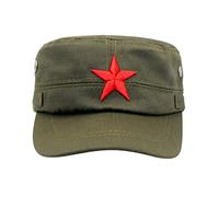 Pineeseatile Baseball Cap Red Star Army Cap Vintage Men Flat Top Cool Hat Baseball cap