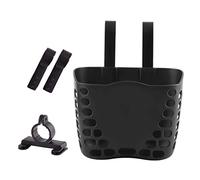 Pineeseatile bike accessories Kids Bike Basket Cute Hollowed Kid's Bicycle Front Handlebar Plastic Basket Kids Bicycle Basket for Girls & Boys Bike, 19x13x14.5cm 1PC Black