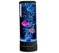 Pineeseatile Bubble Fish Lamp, Color Changing Fish Lamp USB & Battery Powered Creative Sensory Tank with Remote Control for Desk Office Decor, Black