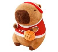 Pineeseatile Capybara Stuffed Animal, Capybara Plush, 9 Inch Soft Cute Stuffed Animal with Basketball Clothes Kawaii Plush Toys for Kids Boys Girls Gifts