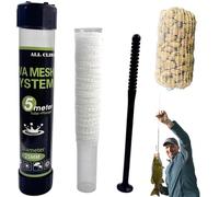Pineeseatile Carp Fishing, Carp Fishing Equipment, 5m PVA Soluble Mesh Bait Bag, 25mm Accessories for Boilie Bait Feeding