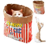 Pineeseatile Cat Crinkle Sack 29.5x13.8 Inch Interactive Foldable for All Life Stages, Portable Cartoon Paper Bags